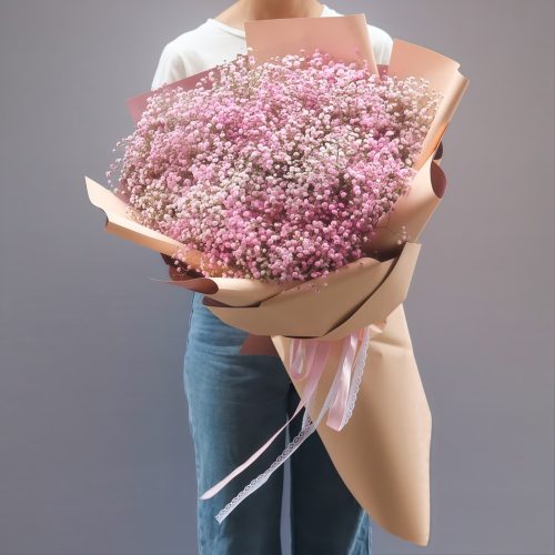 Pink Baby’s Breath Bouquet – Serene Breeze Pink Baby's Breath Bouquet - Serene Breeze | Elegant Floral Gift