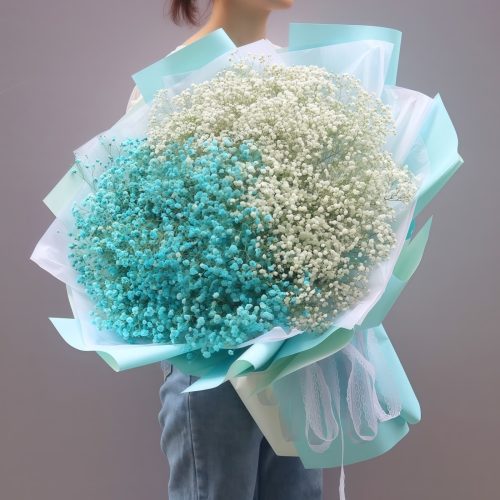 Dyed Baby’s Breath Bouquet – Ethereal Dreams Ethereal Dreams Dyed Baby's Breath Bouquet | Blue & White Floral Gift