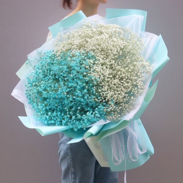 Ethereal Dreams Dyed Baby's Breath Bouquet | Blue & White Floral Gift
