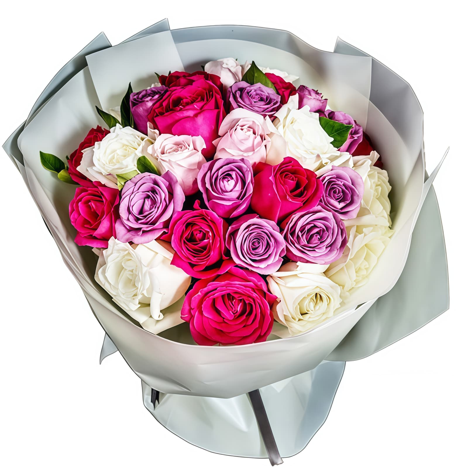 缤纷 · 各色玫瑰33枝混搭 33 Multi-Color Roses Bouquet | Vibrant Assorted Flower Arrangement - 3