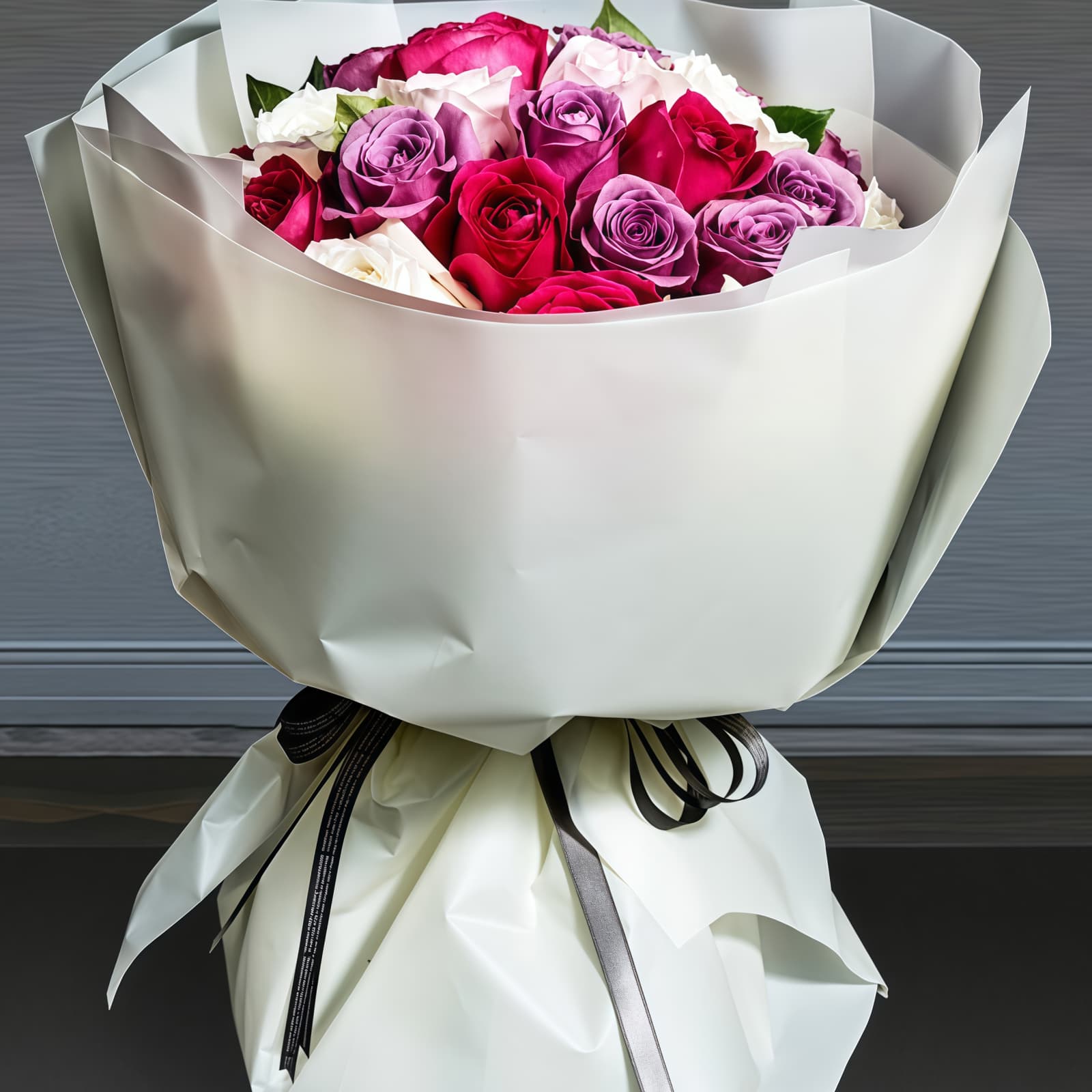缤纷 · 各色玫瑰33枝混搭 33 Multi-Color Roses Bouquet | Vibrant Assorted Flower Arrangement - 2