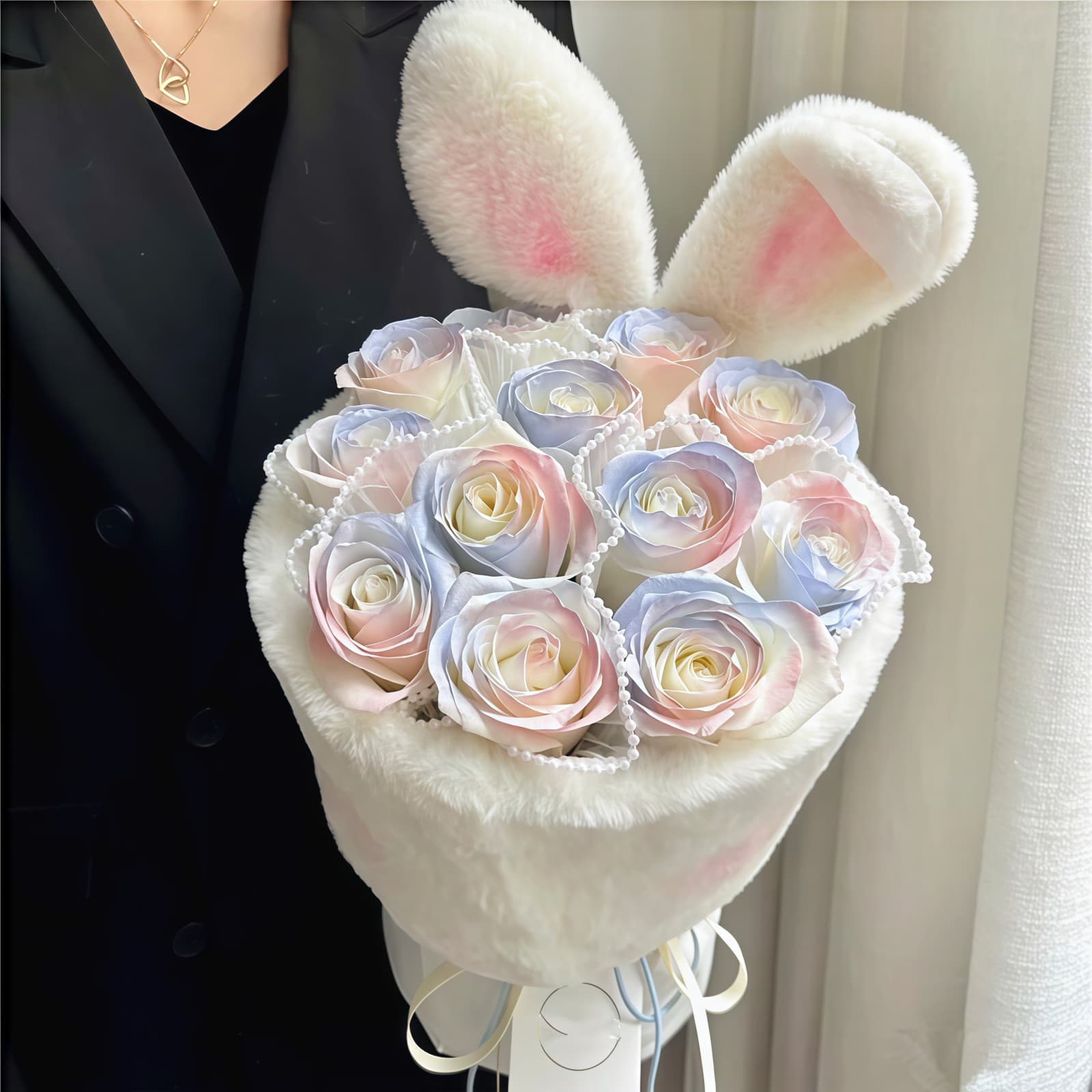 11 Mermaid Bunny Bouquet - Ocean Dream | Whimsical Pastel Floral Gift