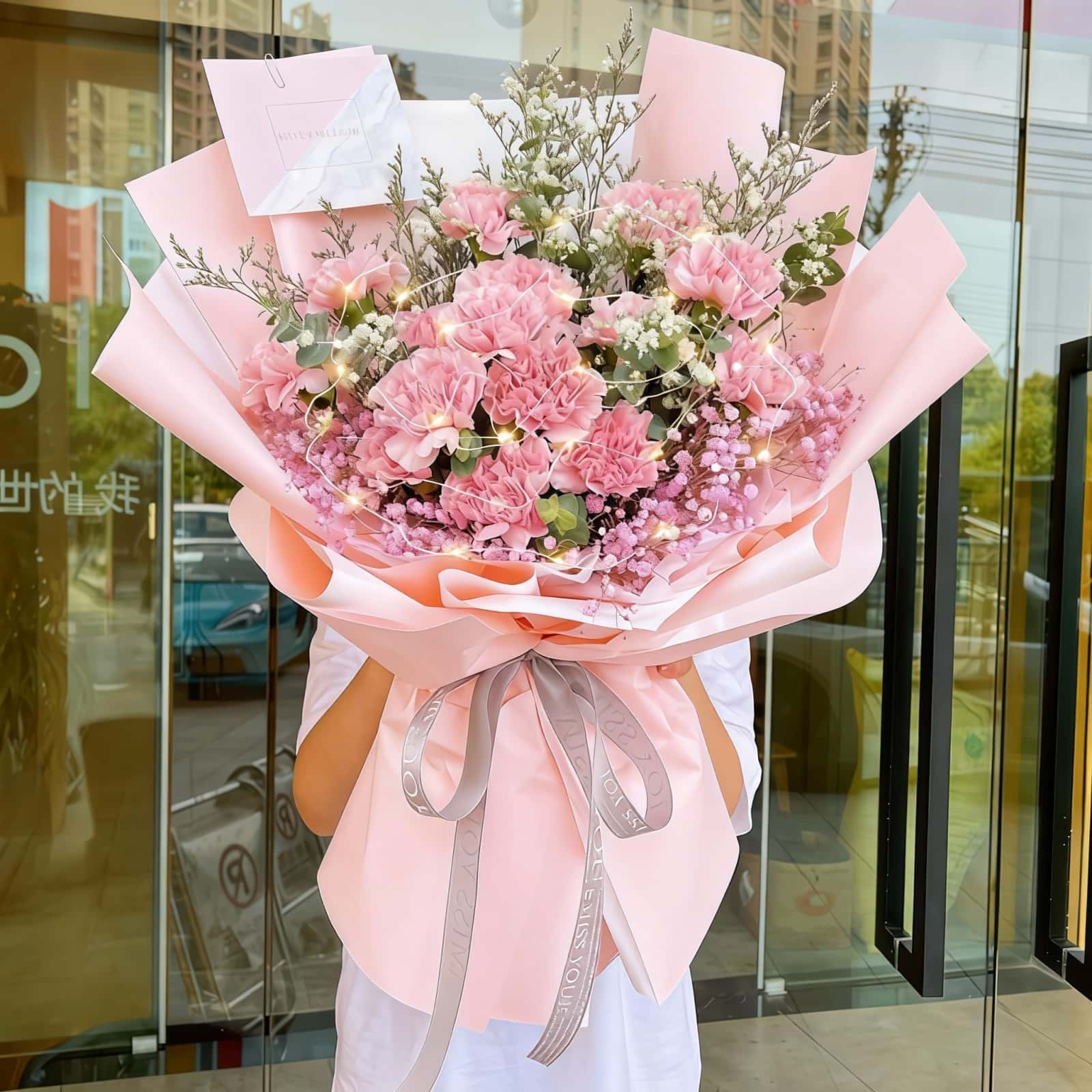 11 Pink Carnation Bouquet – Tender Grace 11 Pink Carnation Bouquet - Tender Grace | Elegant Floral Gift