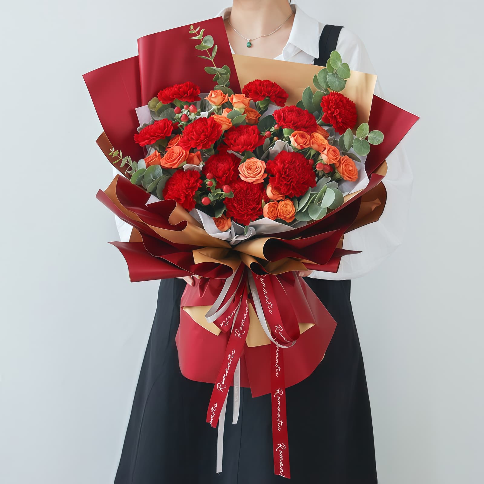 11 Red Carnation Bouquet – Floral Whispers 11 Red Carnation Bouquet - Elegant Floral Gift for Romantic Occasions