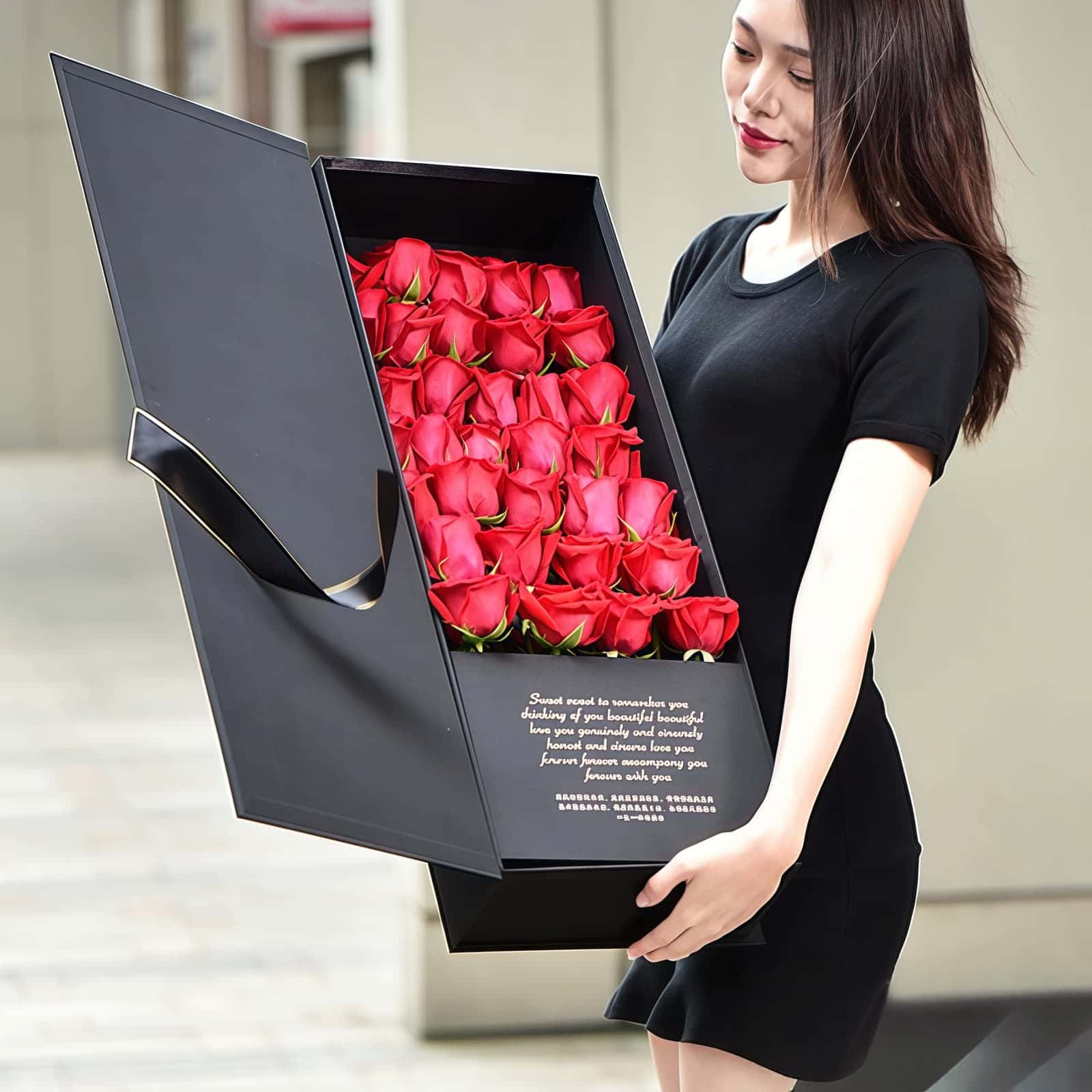 33 Red Roses Gift Box - Eternal Passion Luxury Floral Arrangement - 4
