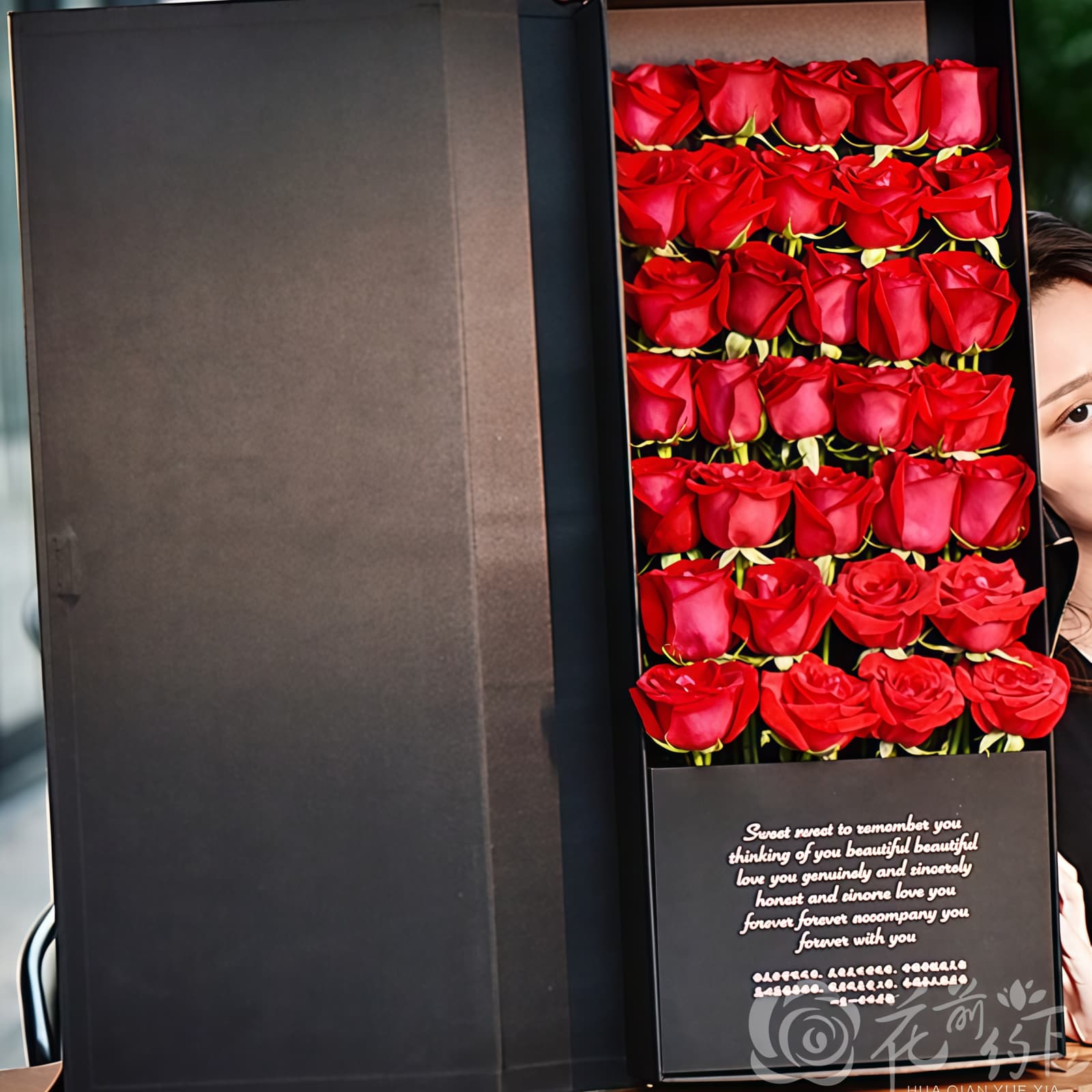 33 Red Roses Gift Box - Eternal Passion Luxury Floral Arrangement - 3