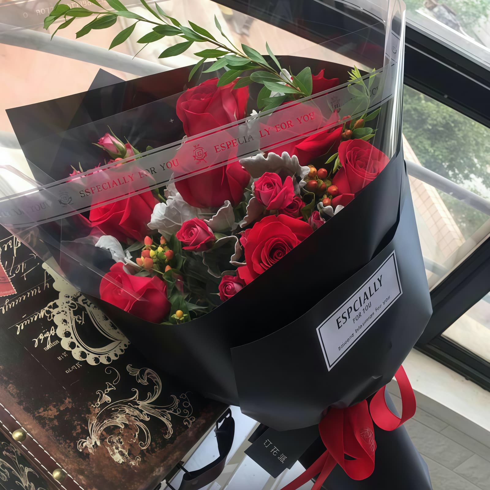 11 Red Roses Bouquet - Simply Stunning Romantic Floral Arrangement - 2