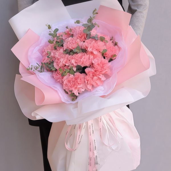 33 Pink Carnations Bouquet - Regal Grace Floral Arrangement - 1