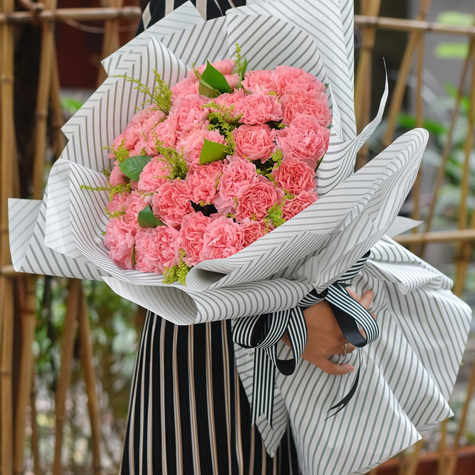 33 Pink Carnations Bouquet – Golden Years – 1 33 Pink Carnations Bouquet - Golden Years | Fresh Floral Arrangement - 1