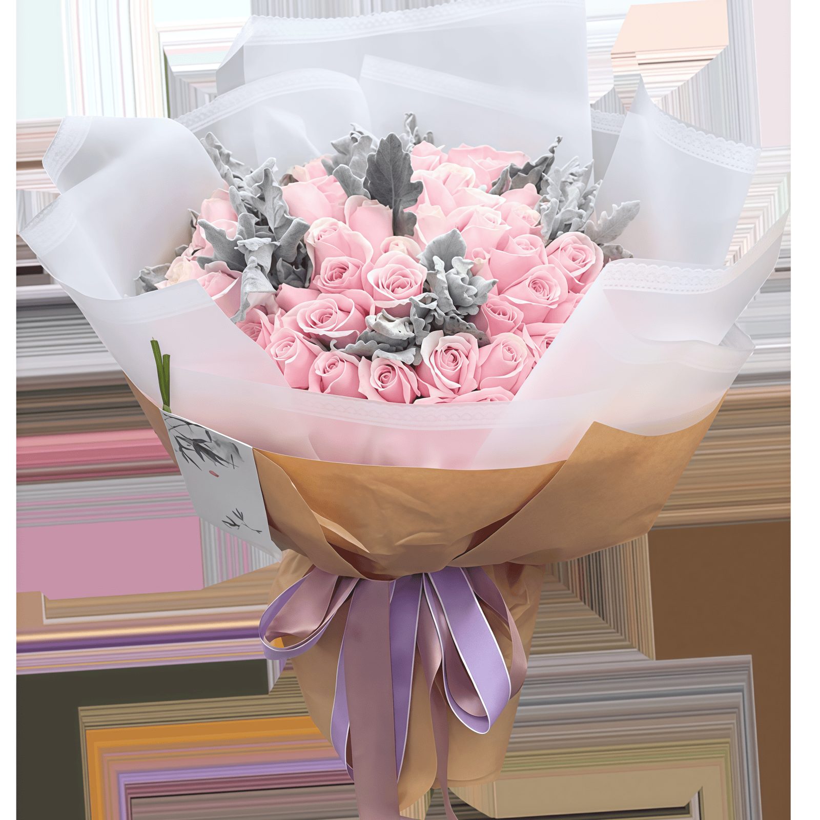 99 Pink Roses Bouquet – Strawberry Dream – 1 99 Pink Roses Bouquet - Strawberry Dream | Romantic Floral Gift - 1