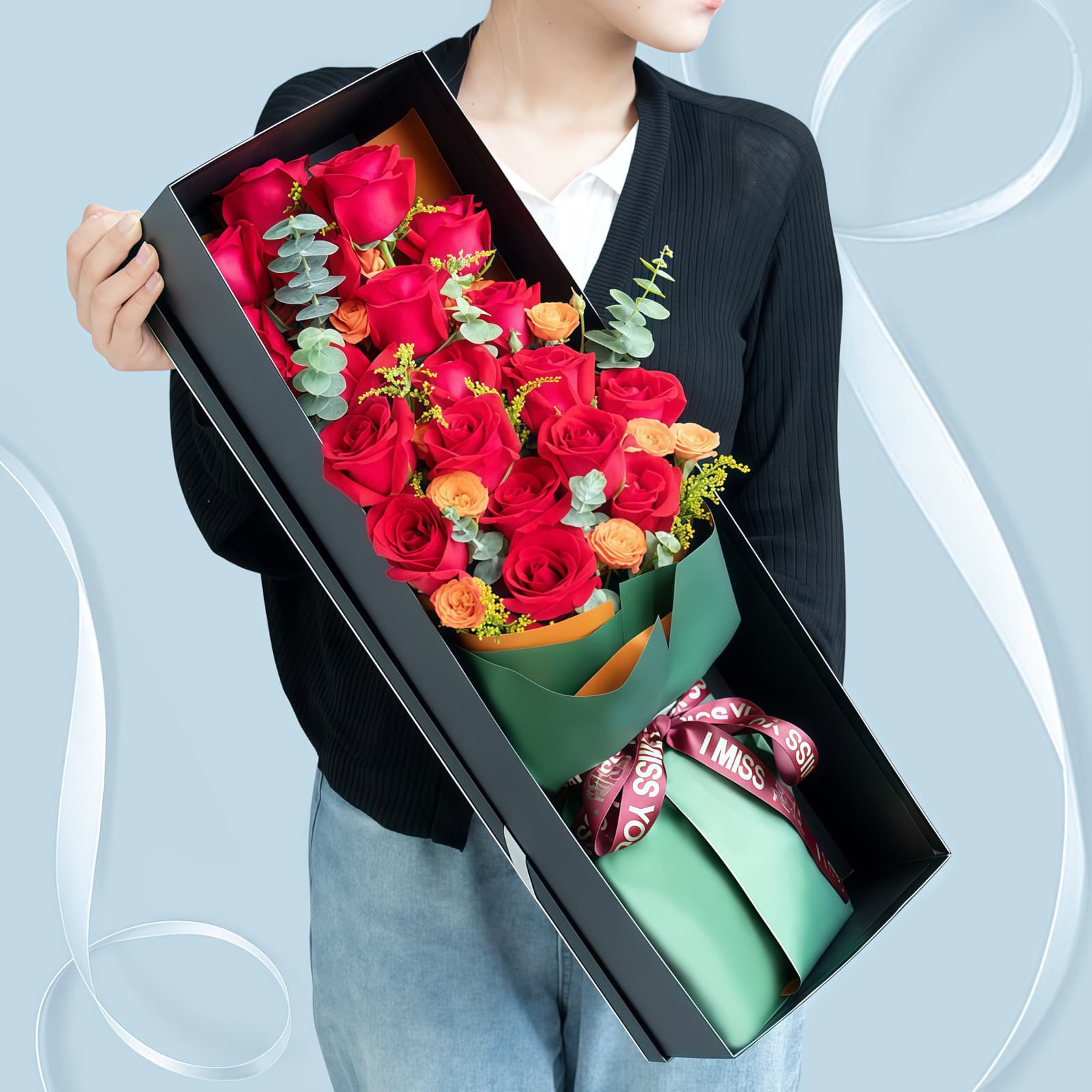 19 Red Rose Gift Box – Eternal Devotion 19 Red Rose Gift Box - Eternal Devotion Luxury Floral Arrangement