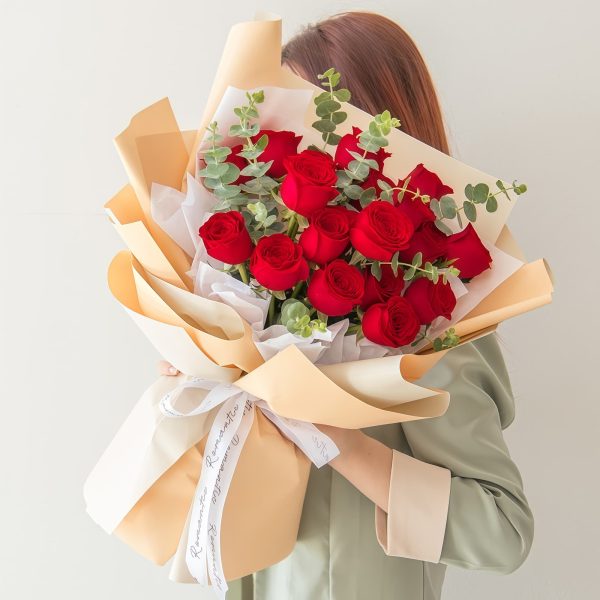 一见倾心 · 红玫瑰花束 19 Red Roses Bouquet - First Encounter | Romantic Flower Delivery