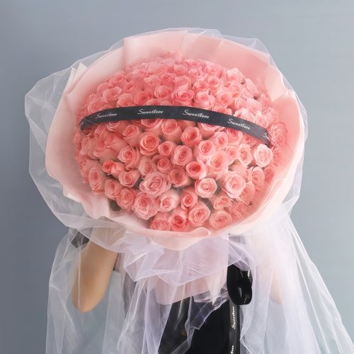 99 Pink Roses Bouquet – Devotion 99 Pink Roses Bouquet - Devotion | Romantic Floral Gift