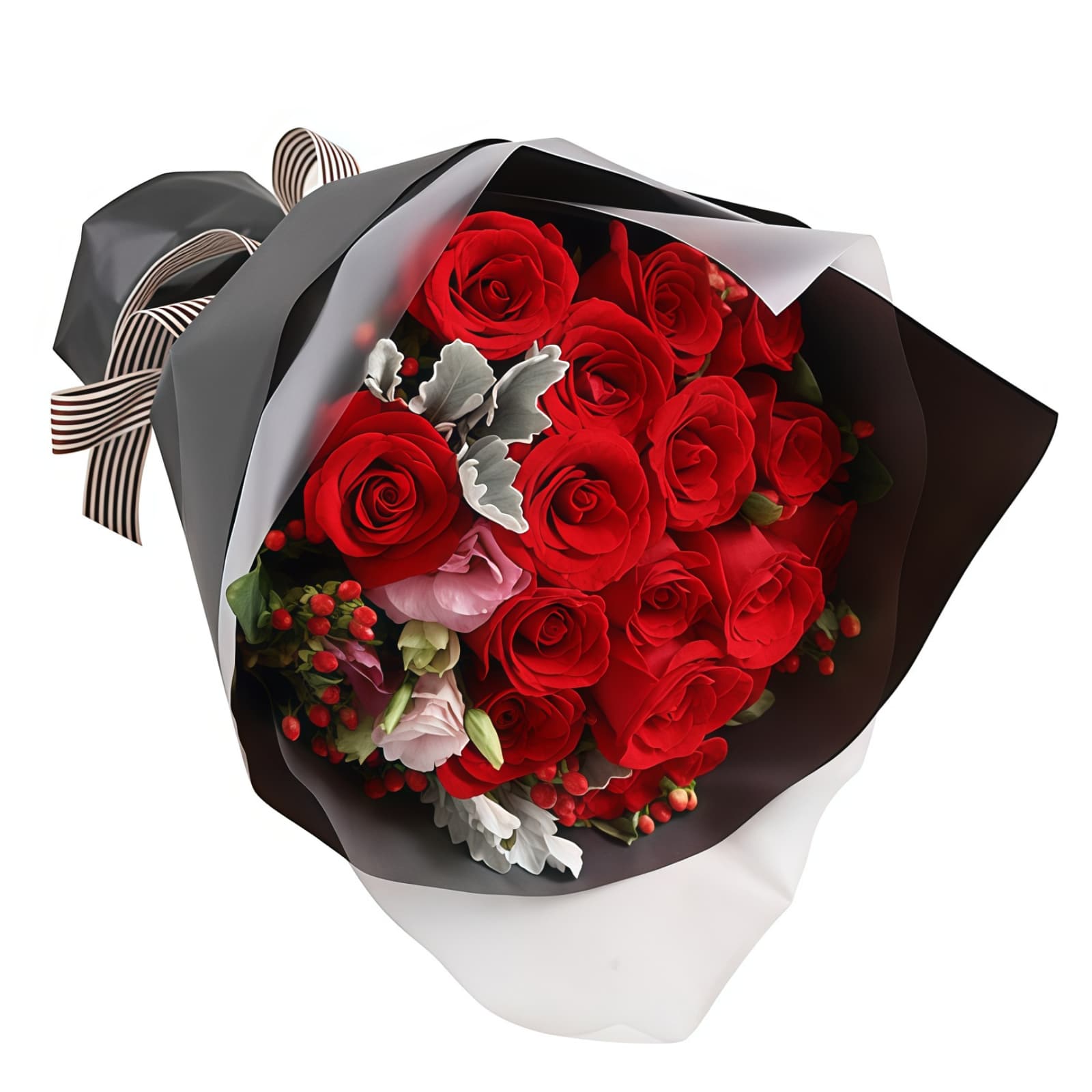 缪斯女神 · 红玫瑰与桔梗花束 16 Red Roses Bouquet - The Muse | Romantic Floral Gift - 2