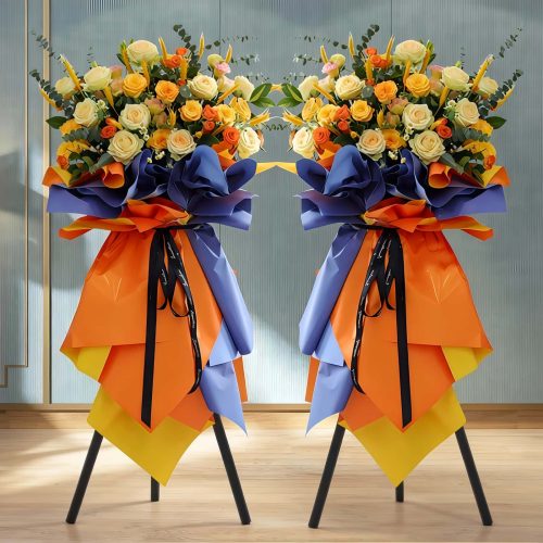 Natural Barley & Rose Congratulatory Basket – Good Fortune Roses & Barley Basket - Good Fortune | Elegant Floral Gift Set