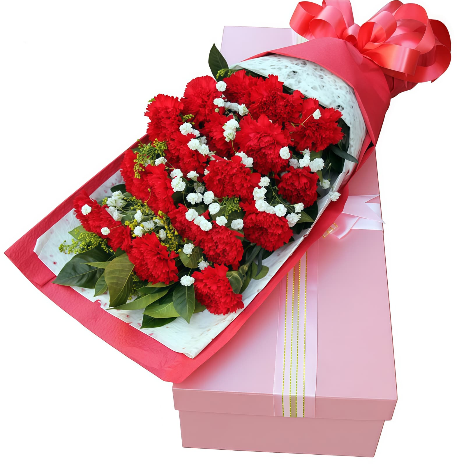 师爱赞歌 · 康乃馨与满天星礼盒 19 Carnations Gift Box - Elegant Flower Bouquet for Teacher’s Day - 5