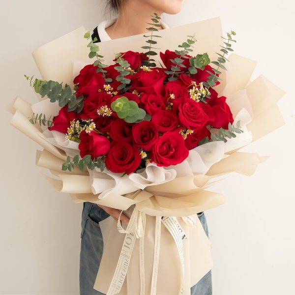 33 Red Roses Bouquet - Radiant Joy | Premium Romantic Flower Gift