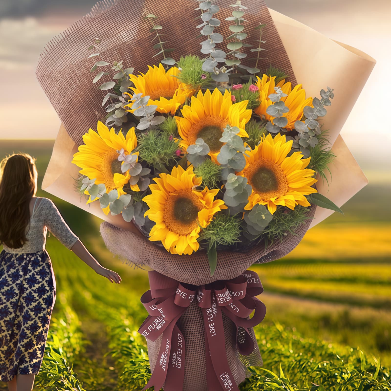 6 Sunflowers & Dianthus Bouquet – Tender Years Sunflowers & Dianthus Bouquet | Tender Years Floral Arrangement