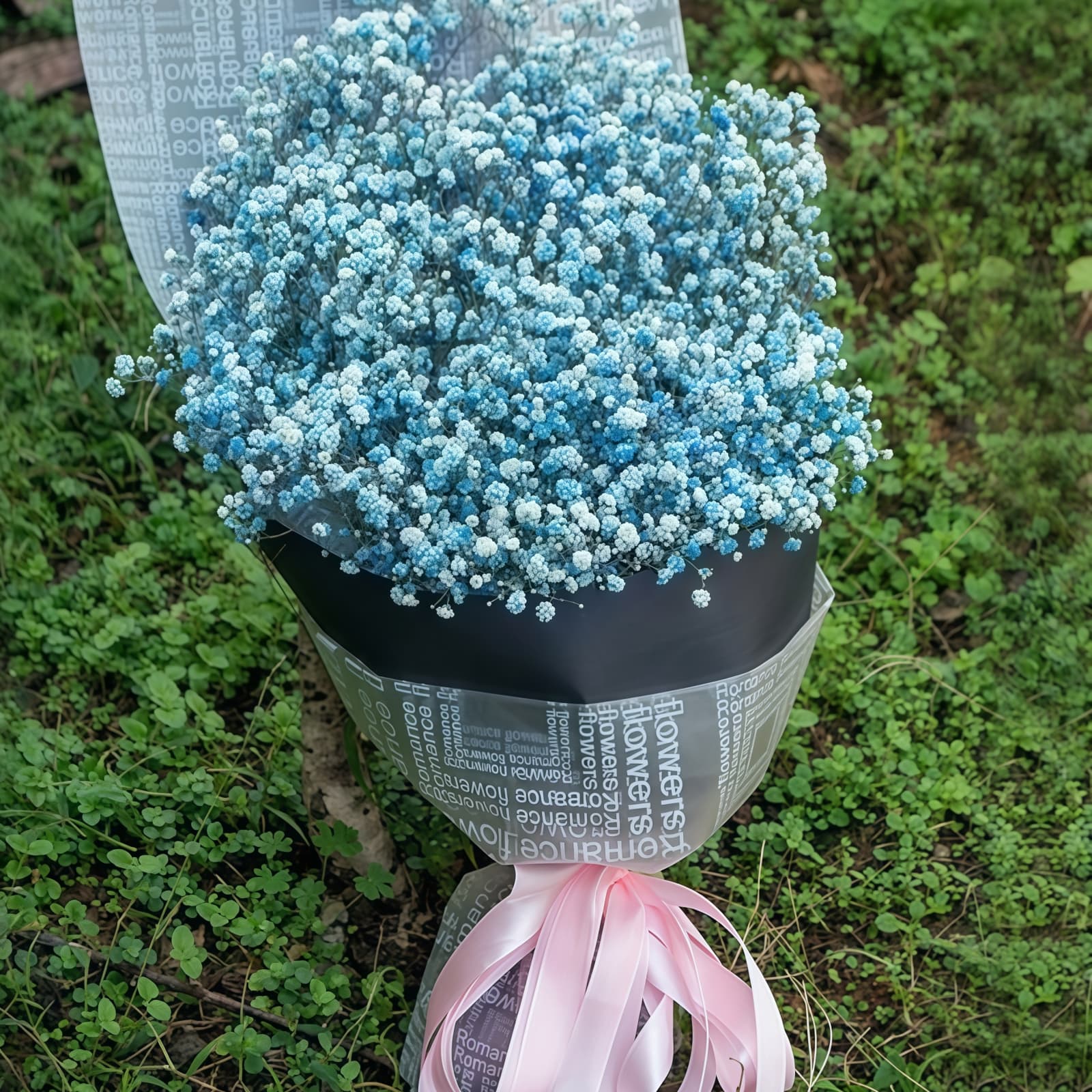 蓝色满天星 · 蓝色满天星花束 Blue Baby's Breath Bouquet - Starry Dreams | Enchanting Floral Gift - 2