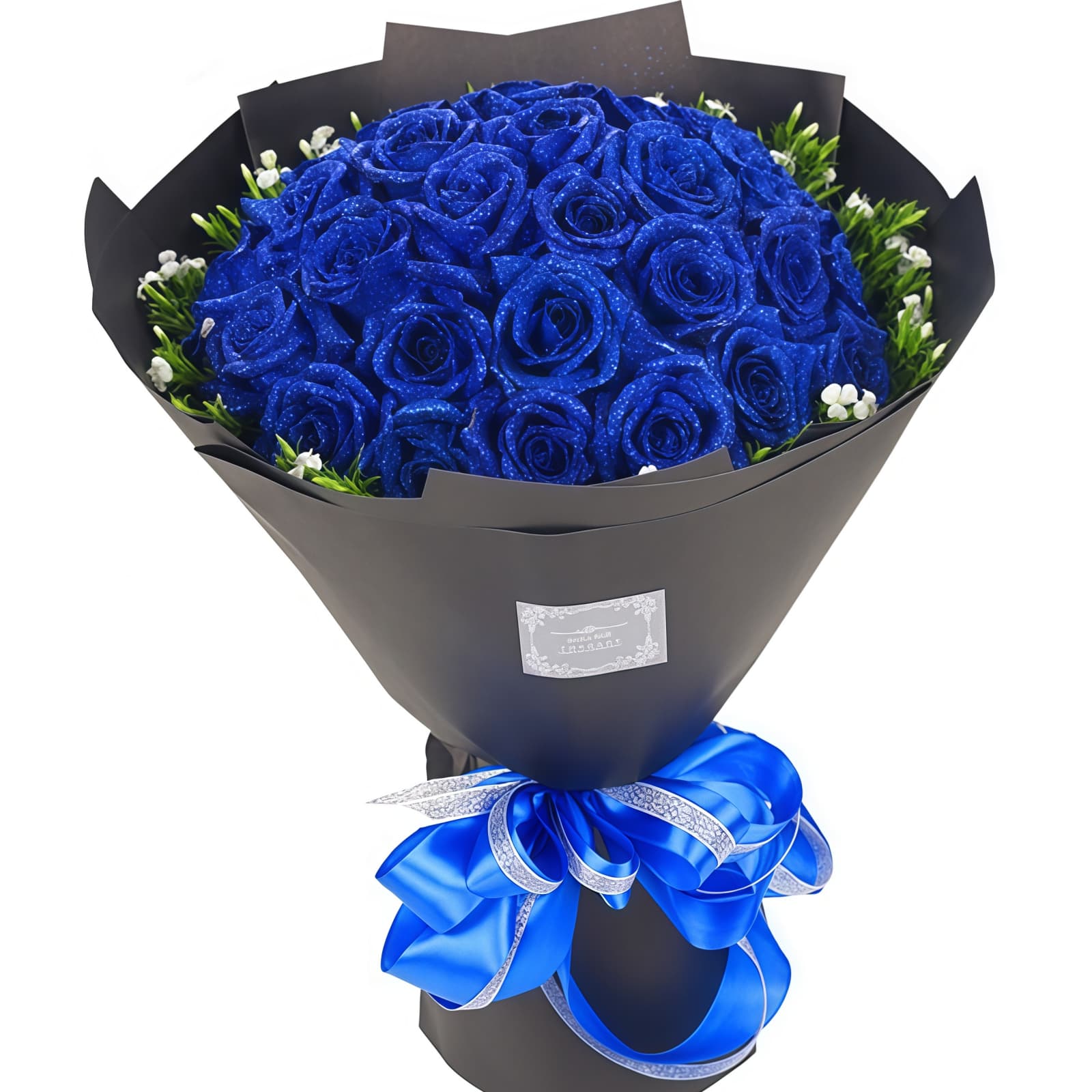 33 Blue Roses Bouquet – Enchanted Meeting – 1 33 Blue Roses Bouquet - Enchanted Meeting | Luxury Floral Gift - 1