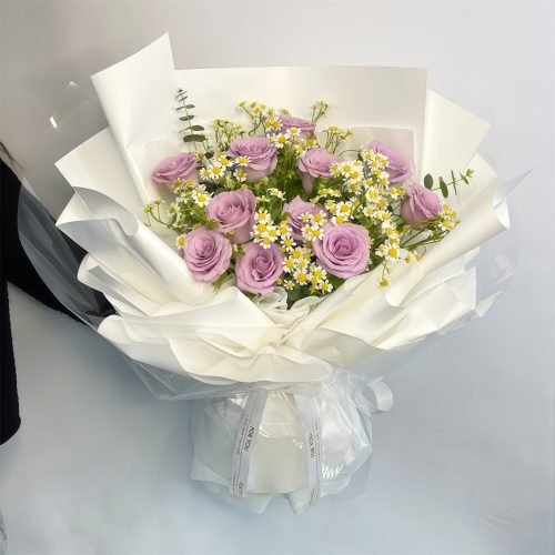 灼灼其华 · 11朵紫玫瑰花束 11 Purple Roses Bouquet | Pure Devotion Floral Arrangement