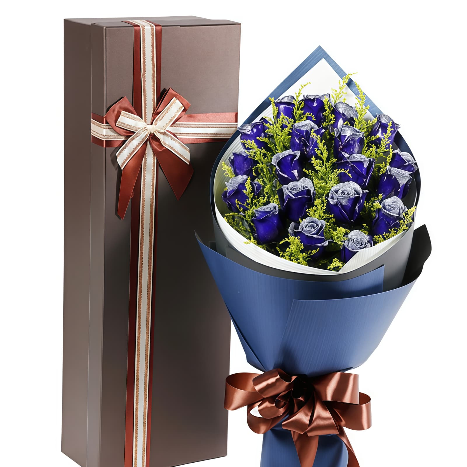 19 Blue Roses Bouquet – Azure Oasis 19 Blue Roses Bouquet - Azure Oasis | Whimsical Floral Gift