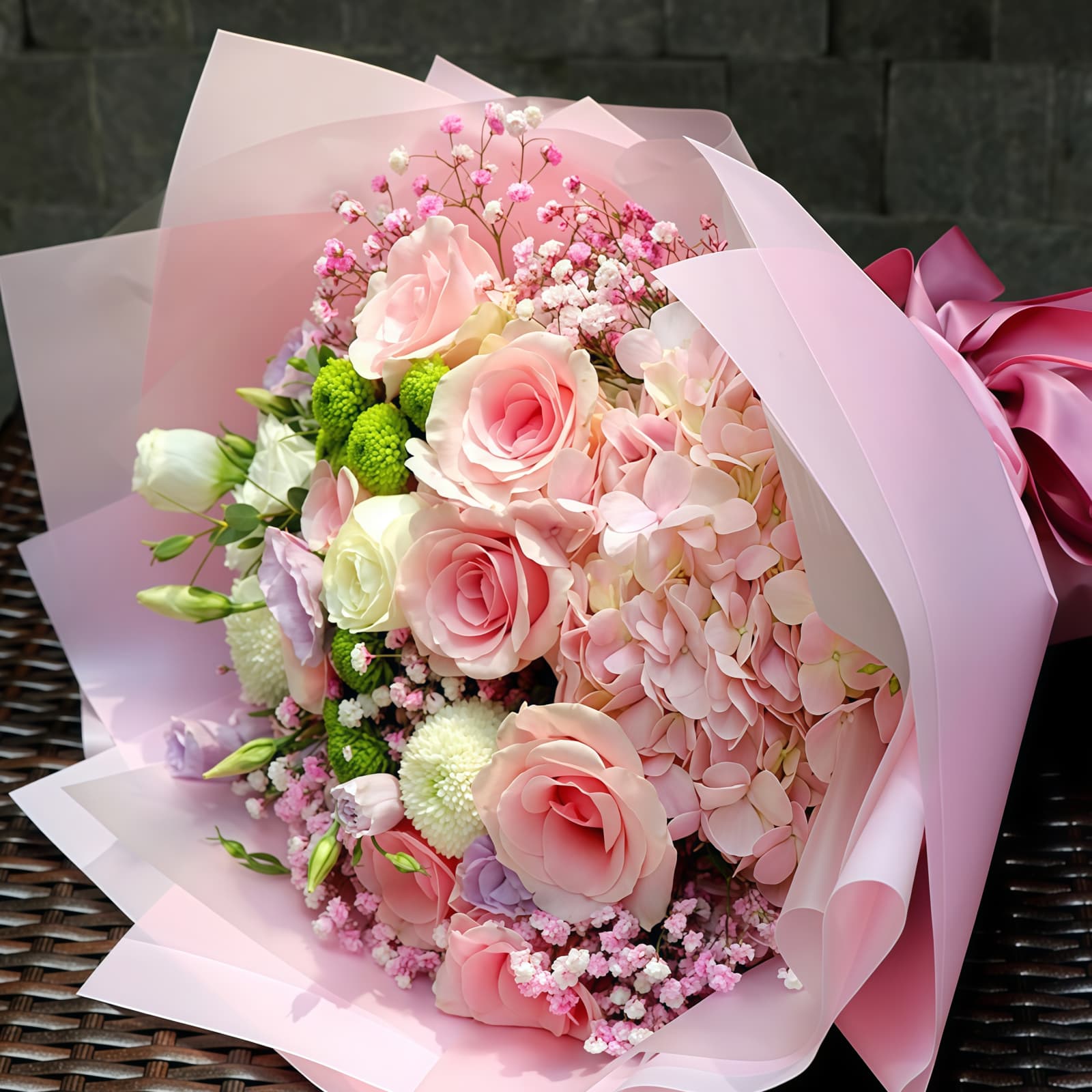 温馨 · 进口粉绣与粉佳人 Pink Gloriosa Bouquet - Warm Embrace | Elegant Floral Gift - 2
