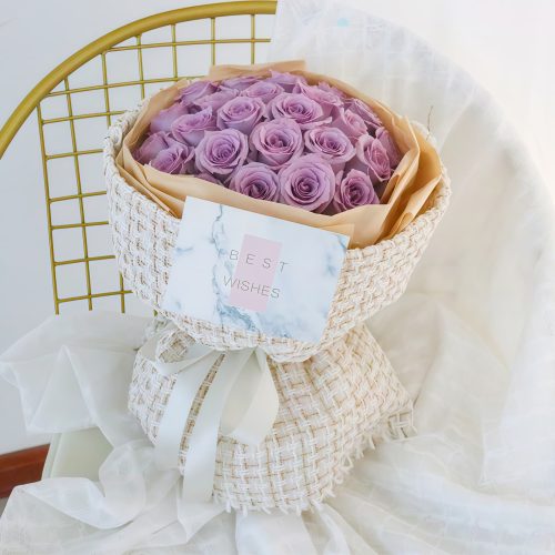 19 Scented Purple Roses Bouquet – Moonlight Serenade 19 Scented Purple Roses Bouquet - Moonlight Serenade | Elegant Lavender Floral Gift