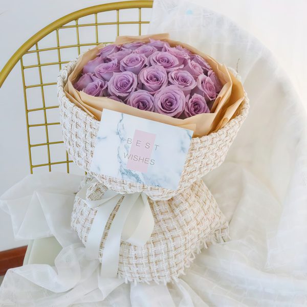19 Scented Purple Roses Bouquet - Moonlight Serenade | Elegant Lavender Floral Gift