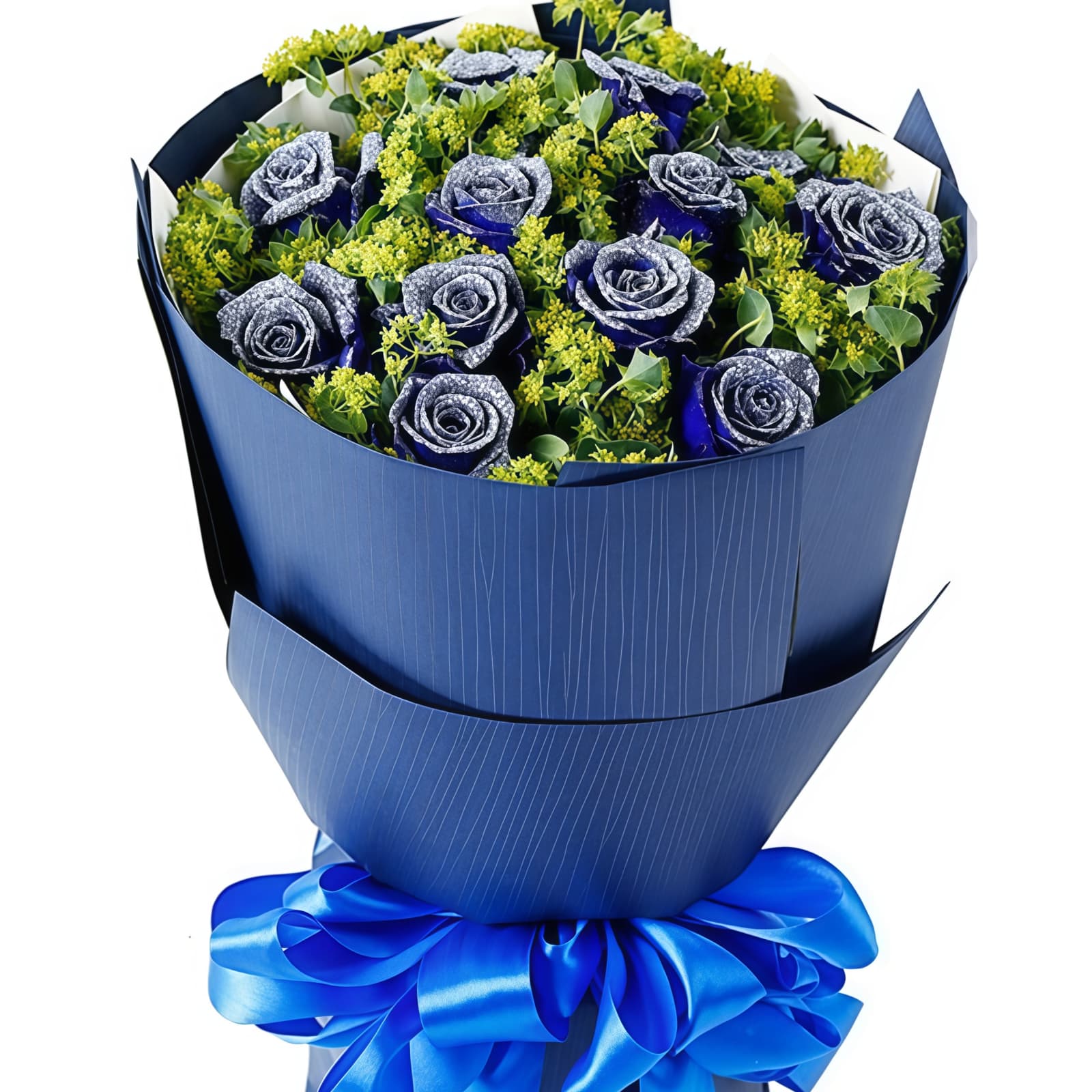 仰望天空 · 蓝色妖姬花束 11 Blue Roses Bouquet - Skyward Dreams | Elegant Floral Gift - 2