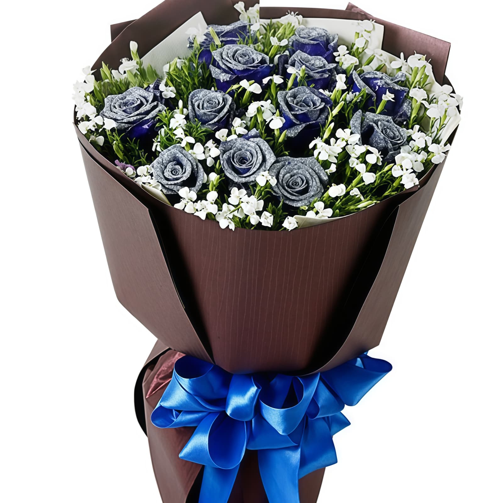 11 Blue Roses Bouquet – Skyward Dreams – 1 11 Blue Roses Bouquet - Skyward Dreams | Elegant Floral Gift - 1