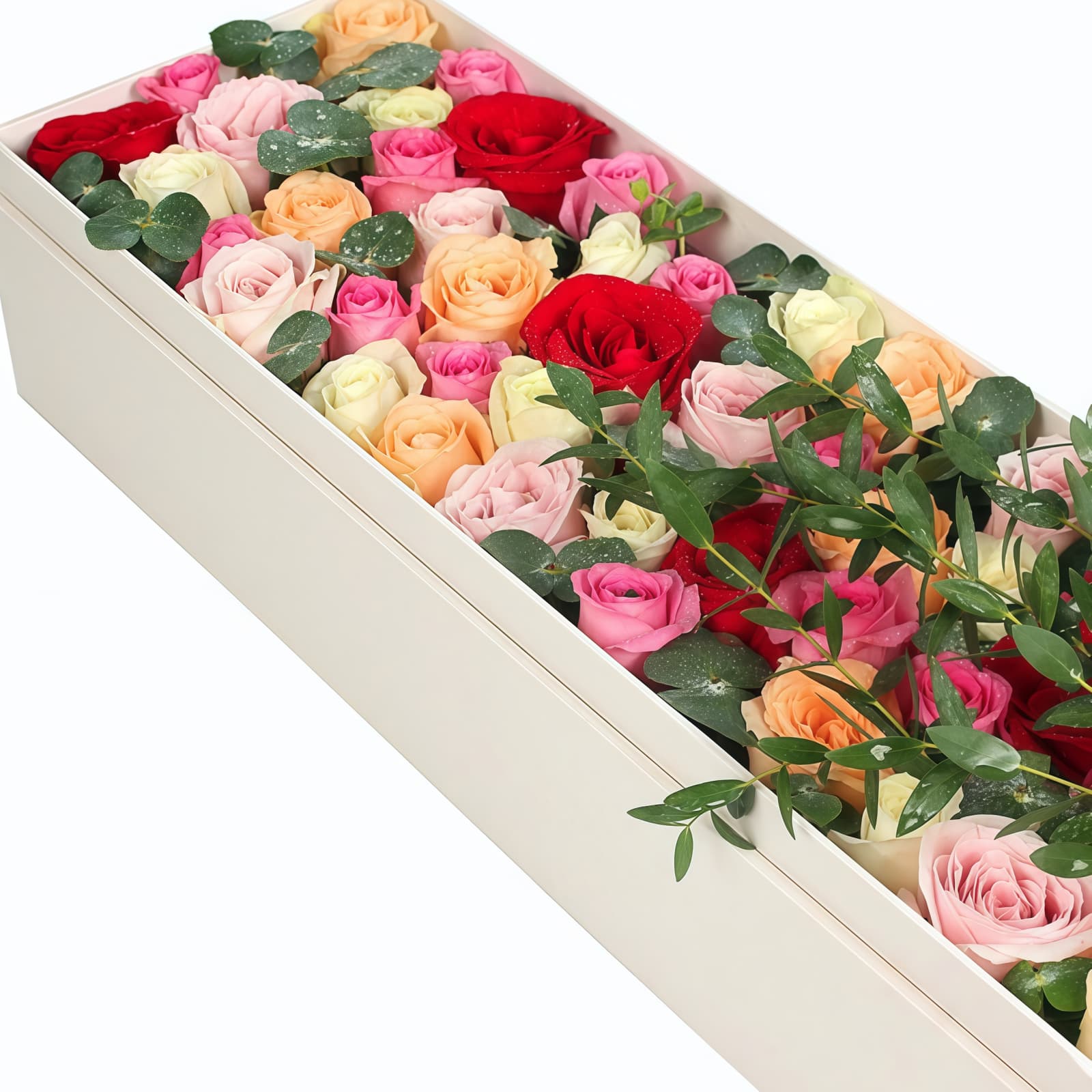 伊人 · 各色玫瑰50枝 50 Mixed Roses Bouquet - Vibrant Joy | Fresh Flower Delivery - 3