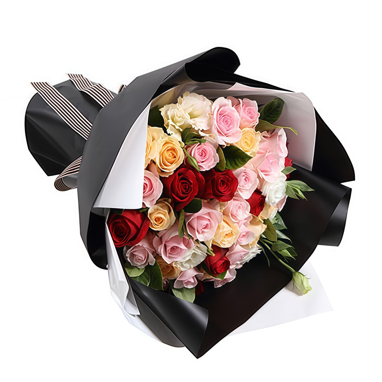 甜心 · 粉佳人、香槟与红玫瑰混搭 29 Mixed Roses Bouquet - Sweet Affection | Romantic Floral Gift - 2