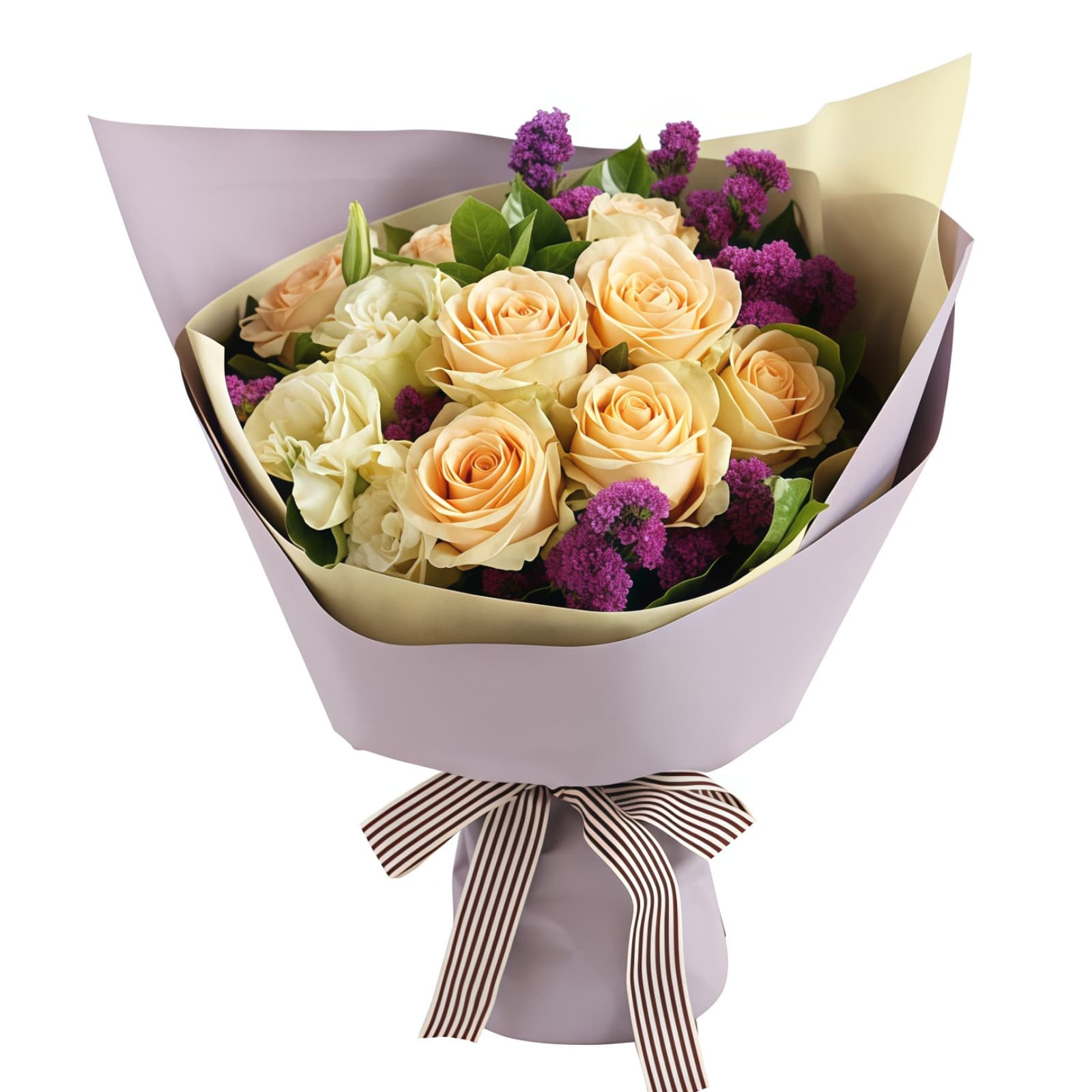 9 Champagne Roses Bouquet – Breath of Life – 1 9 Champagne Roses Bouquet - Breath of Life | Elegant Floral Gift - 1